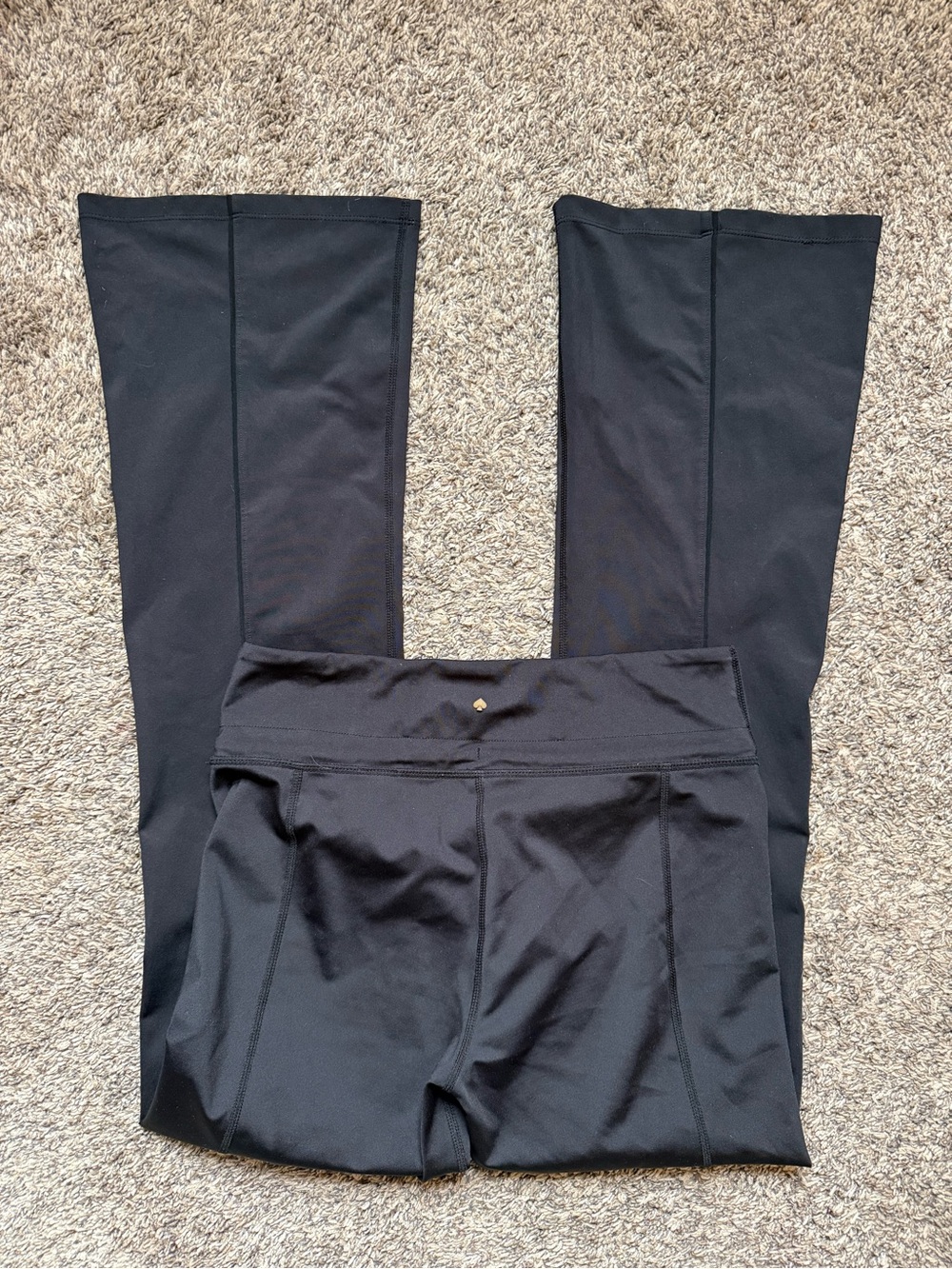 Kate Spade Black High-Waist Flare Workout Leggings